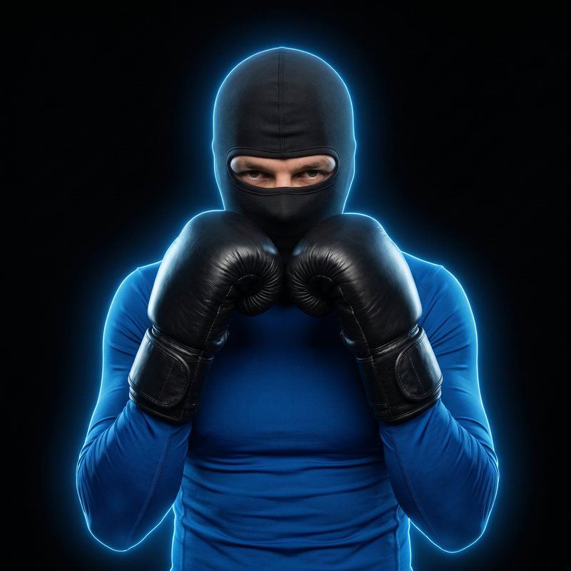 The boxer holding a tight guard